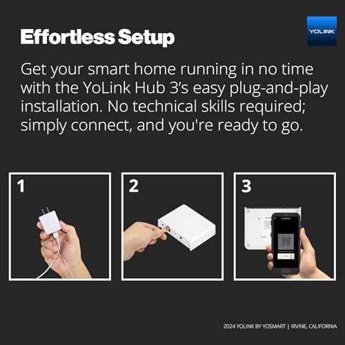 Image of YoLink Hub 3 Smart Home Gateway: 4G LTE Cellular ($6.99 Monthly Fee), WiFi, Ethernet, Battery Backup Seamless Plug & Play Installation, Ideal for Remote & Urban Residences, 1 /4 Mile Extended Range