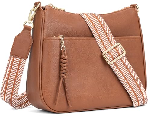 Peacocktion Crossbody Purses for Women Trendy Designer Vegan Leather Hobo Bags with Wide Shoulder Strap