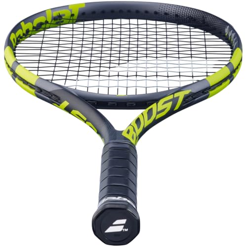Babolat Boost Aero Strung Tennis Racquet, Grey Green/Yellow - Image 5