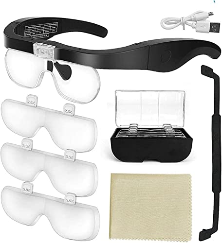 Loupe loupe magnificateur sur tête pour la lecture et loisirs créatifs