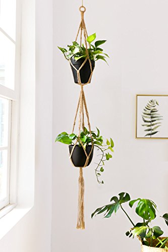 image for Mkono Macrame Plant Hangers Set of 4 Indoor Hanging Planter Basket Wal