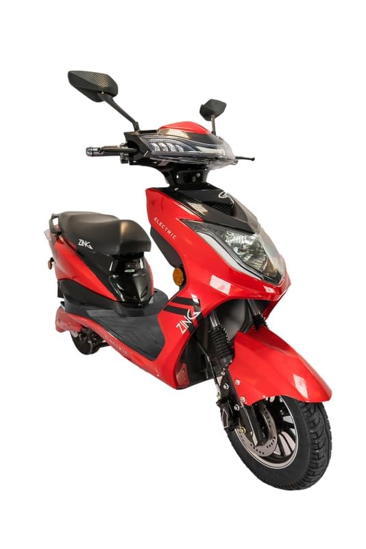 Image of Zing High Speed Electric Scooter With Charger - Romantic Red - Ex-Showroom