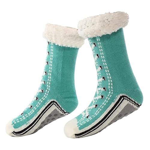 Ultra-thick Cashmere Slipper Home Socks Winter Warm Non Slip Cozy Fuzzy Slipper Socks Soft Fluffy Cashmere Christmas Socks for Women and Men