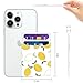 Yiyahu Self Adhesive Card Holders for Back of Phone, Leather RFID Phone Wallet Pockets Stick On, Credit Card Holders Sleeve for Phone Case, Lemon