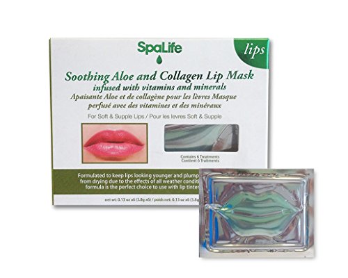 Spa Life Soothing Aloe And Collagen Lip Mask Infused With Vitamins And Minerals - 6 Treatments