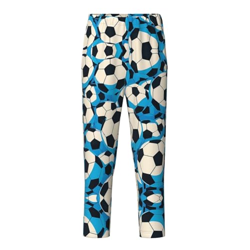 Pajama Pants Pajama Bottoms with Elastic Waistband Sleepwear Lounge Pants, Sport Soccer Football
