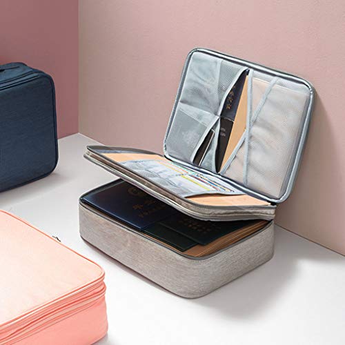 angwang Bolsa de documentos, dupla camada para documentos com zíper, armazenamento de grande capacid