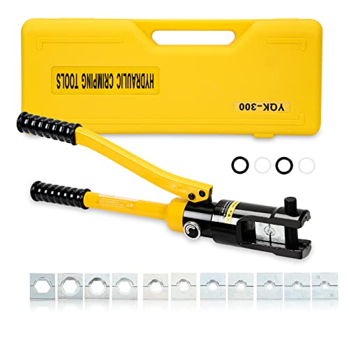 Joparri Alicates de prensado hidráulico de 13 tonos, alicates de prensado, alicates de prensado, tubo de cobre, 16 a 300 mm², alicates para cables, alicates de compresión con 11 pares de esto Cover