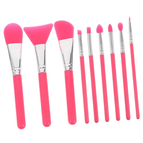 SAFIGLE 9pcs Silicone Brush Applicator Set for Epoxy Crafts Facial Masks Eyeshadow and Makeup Durable Versatile Compact for Applications