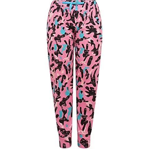iceBoo Womens Pyjamas Bottoms Jersey 100% Cotton Ladies fun prints pants nightwear pjs (Pink (Leopard), 12) Cover