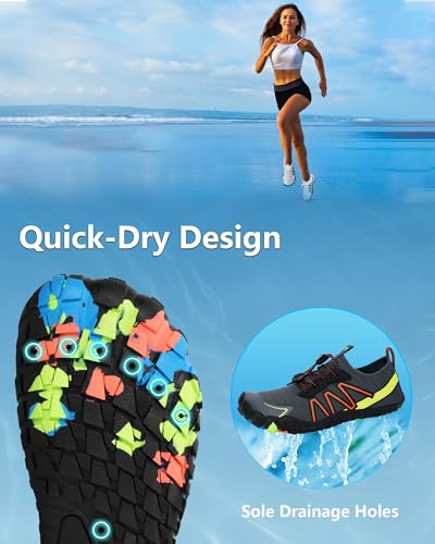 Water Shoes Women Men Adult Quick-Dry Aqua Socks Breathable Hike Barefoot Water Shoes for Swim Beach River Pool Lake Hiking Kayaking Surfing3