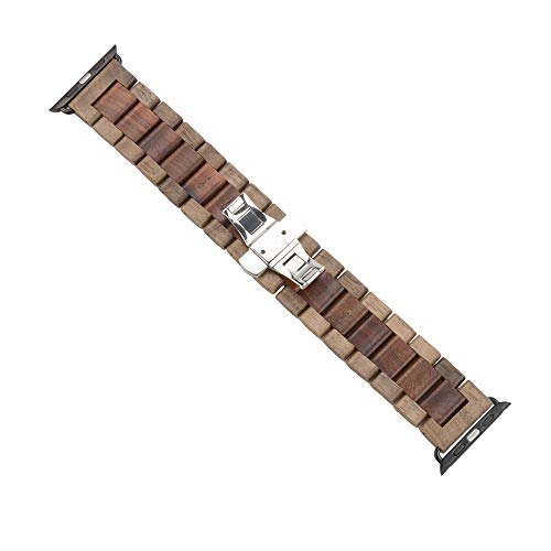 Kinobo Wooden Apple Watch Band — Walnut & Sandalwood, 42/44/45mm — view 3