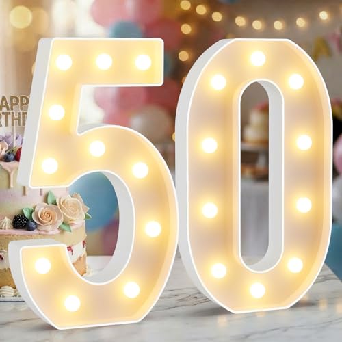 NANXU 12.6 Inch Marquee Light Up Numbers 50 for Party Decorations