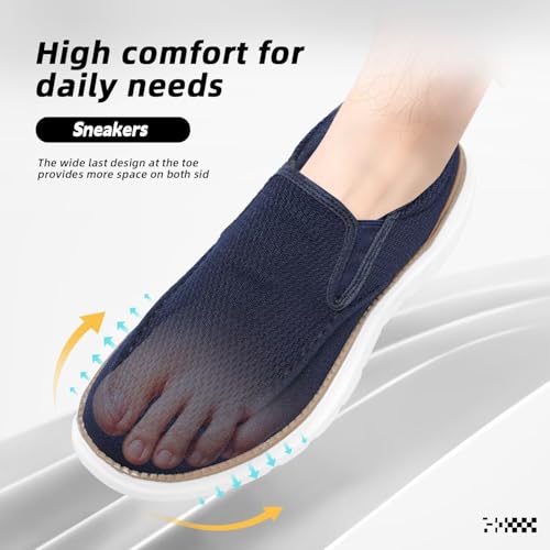 Image of Mens Boat Loafers Slip-on Casual Mesh Walking Shoes Business Oxfords Sneakers Work Lightweight Comfortable Soft Sole