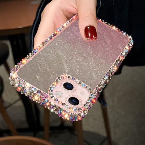 Coque métal strass iPhone 14 Plus ENILSA protège des rayures avec style diamant argent