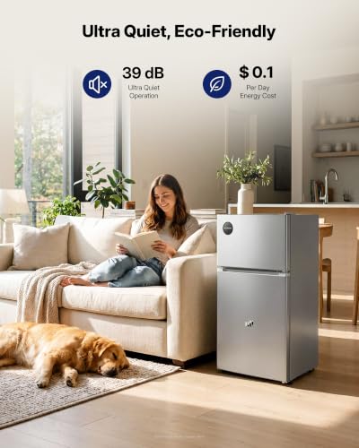 Image of Upstreman Mini Fridge with Freezer, 3.0 Cu.Ft Refrigerator with 2 Doors
