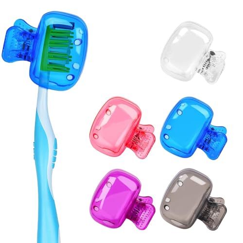 10pcs Toothbrush Cover Travel Toothbrush Head Covers Toothbrush Protector Cap Brush Pod Case Protective Portable Plastic Clip for Household Travel Camping