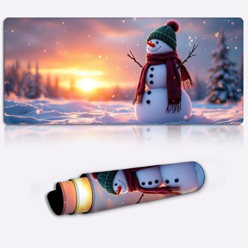 LJSPTU guardián mágico del Invierno Alfombrilla de ratón Alfombrilla Protectora de Escritorio con Base Antideslizante, Impermeable y Duradera. para Oficina y hogar 600 * 350 * 4mm