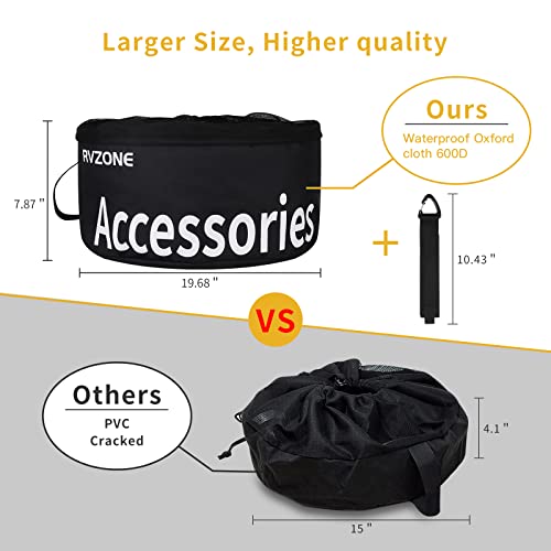 Image of RVZONE RV Hose Bag, Waterproof RV Hose Bag Organizer, Camper Accessories RV Equipment Storage Utility Bag for Sewer Hoses, Fresh /Black Water Hoses and Electrical Cords