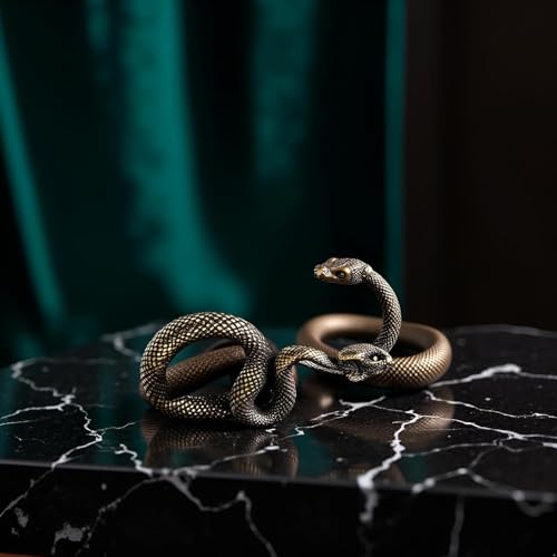 Set de 2 Figuras de Serpiente en Bronce Vintage miniatura 6