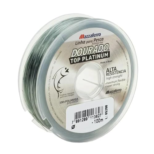 Linha Monofilamento Dourado Top Platinum 100mts - Mazzaferro 0,50mm Prateado