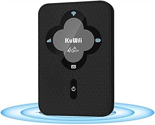 Portable WiFi Hotspot for Travel, KuWFi 4G LTE Mobile WiFi Hotspot Unlocked Wi-Fi Router Device with SIM Card Slot, Support B2/B4/B5/B12/B17 for AT&T/T-Mobile