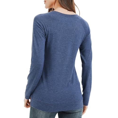 Women Long Sleeves Shirt with Built Sewn in Bra Loose Fit Tank Top Casual Padded Trendy Blouse Tunic Pullover3