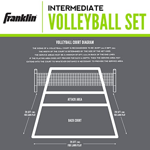 Franklin Sports Volleyball Set - Beach And Backyard Volleyball Net Set - Portable Volleyball Net And Ball Set With Poles And Ground Stakes - Intermediate #TOP4