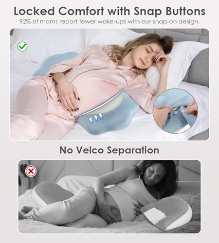 Pregnancy Pillows for Sleeping, Memory Foam Maternity Pillow Support for Back Belly HIPS, Adjustable Travel Wedge Pillow for Pregnant Women, Side Sleeping Pregnant Pillows with Cooling Pillowcase - Thumbnail 5