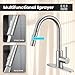 KPW Kitchen Faucet with Pull-Down Sprayer, Brushed Nickel, High-Arc Single Handle, Stainless Steel, Fits 1 or 3 Hole Sink