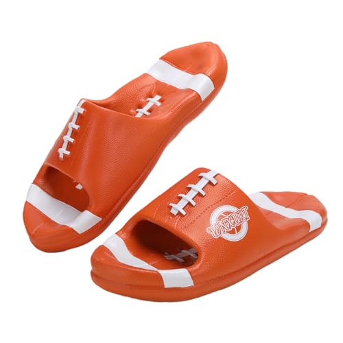 Image of Basketball Pillow Slippers Non-Slip Cloud Slippers Ultra Cushion Sports Arch Support Footbed Sandals Comfort Thick Sole Outdoor Mens Sports Slide Gift for Basketball Enthusiasts