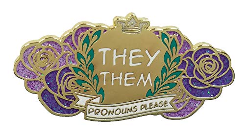 Dark Spark Decals They Them Pronouns Please Gender Identity Pin 1.75
