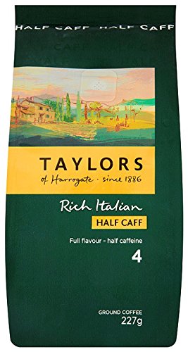Taylors of Harrogate Half Caffeine Rich Italian Ground Coffee 227g (Pack of 3)