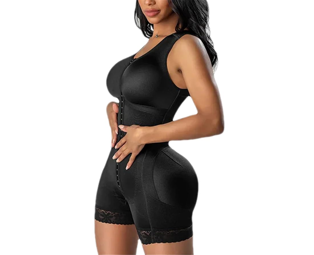 Damen-Bauchkontroll-Ganzkörperformer – Nahtloser Po-Lifter-Shapewear-Body für alle Gelegenheiten, Schwarz M