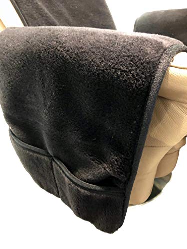Alpenwolle Sesselschoner Relaxsessel anthrazit/schwarz mit Taschen 100% Wolle Kaschmiranteil