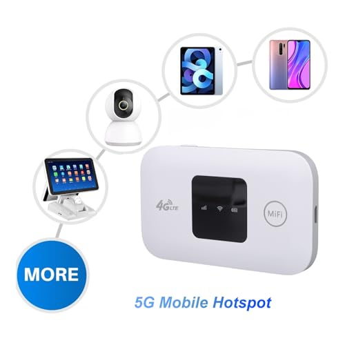 Image of 4G Mobile Hotspot Device, 150Mbps High Speed Portable Travel Router, LTE WiFi SIM Slot for Phone Laptop TV
