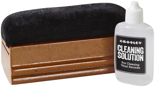 Crosley AC25 Turntable Record Maintenance Kit with Cleaning Solution and Wet/Dry Velvet Brush