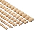 Dylrauoza Beaded Wood Trim Molding, 15 Pack Unfinished Half-Round Decorative Wood Trim, 15.75' Easy-to-Paint...