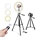 10" Selfie Ring Light with Tripod Stand & Phone Holder for Makeup and YouTube Live Streaming, Torjim Dimmable LED Camera Beauty Ringlight Lamp with 3 Light Modes & 11 Brightness Levels
