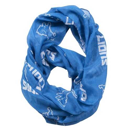 Littlearth NFL Detroit Lions Sheer Infinity Scarf Team Color 70 x 25