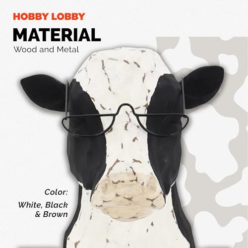 Figura decorativa de resina negra y blanca con diseño de vaca miniatura 2