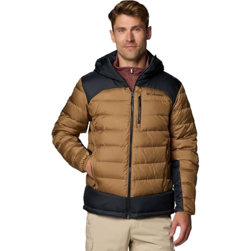 Columbia Down Hooded Jacket Autumn Park II-Chaqueta con Capucha, Delta/Negro, L para Hombre