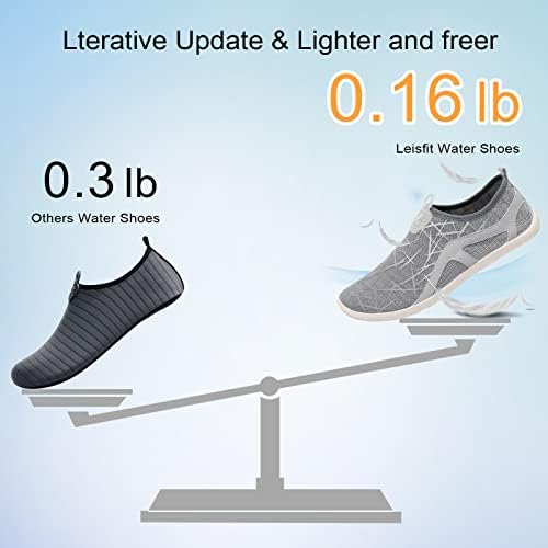 LeIsfIt Water Shoes for Womens Mens Barefoot Quick-Dry Aqua Socks Slip-on Swim Beach Shoes for Surf Pool River Yoga | Image 3