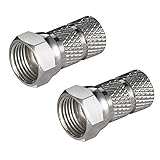 Aufdreh-F-Stecker 6,5 mm 2 Stück F-Stecker für SAT-Kabel Bis Ø 6,5mm - CU-Vernickelt, breite Mutter