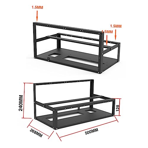 Soporte abierto para GPU Mikikit para minería con espacio para fuente miniatura 7