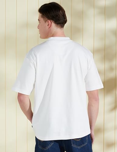 Image of Amazon Brand - Symbol Men Solid Cotton Oversized Round Neck Tshirt | Half Sleeve | Plain (Available in Plus Size)