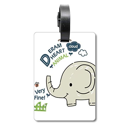 Étiquette de valise éléphant gris Dream Cloud anti perte bagage