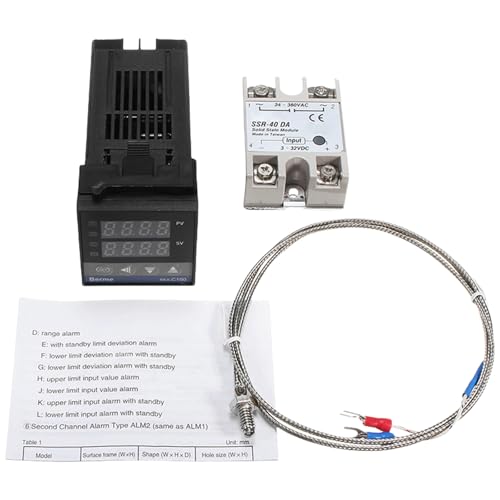 REXC100 - Controlador de temperatura de 220 V, 0 ℃ ~ 400 ℃, salida de termostato digital, 40 A, termopar tipo K