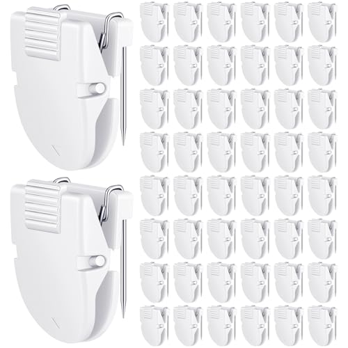 Image of Feifeiya 50 Pcs Cubicle Clips for Fabric Panels,White | Office Partition Wall Clips, 40-sheet Capacity for Notes Photos Memos, Metal Spring, Fits Cubicle Fabric Accessories
