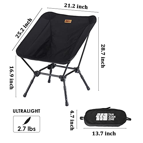 Lightweight Adjustable Camping Chair For Adults, Low Back Folding Portable Compact Outdoor Chair With Carry Bag Lawn Chair Use For Beach Garden Picnic Fishing Backpacking Hiking Travel(Black) #TOP1